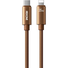 WK WDC-65 Braided USB-C to Lightning Cable 35W 1.2m Brown