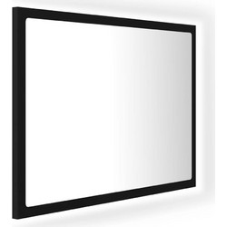 vidaXL Ορθογώνιος Καθρέπτης Μπάνιου Led Ξύλινος Μαύρος 804917