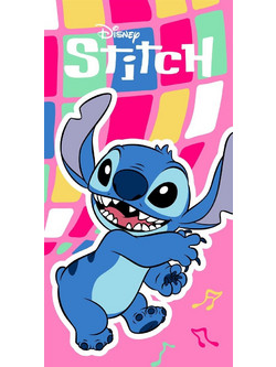 Dimcol Lilo & Stitch 188 Παιδική Πετσέτα Θαλάσσης Ροζ 70x140cm