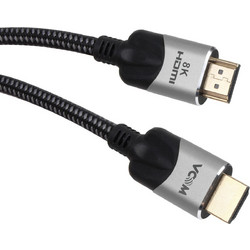 Vcom Καλώδιο HDMI 2.1 Braided HDMI Male to HDMI Male 1.5m Black CG865-1.5M