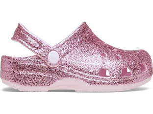 Crocs Chunky Glitter Παιδικά Παπούτσια Θαλάσσης για Κορίτσι Ανατομικά Ροζ Χρυσά 211940-6ZW