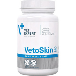 VetExpert VetoSkin Small Breed & Cats Συμπλήρωμα Διατροφής Σκύλου & Γάτας για Δέρμα & Τρίχωμα 60 Κάψουλες
