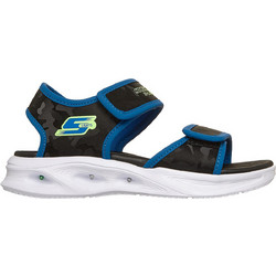 Skechers Παιδικά Πέδιλα για Αγόρι με Φωτάκια Μαύρα Royal Blue 407010L-BKBL
