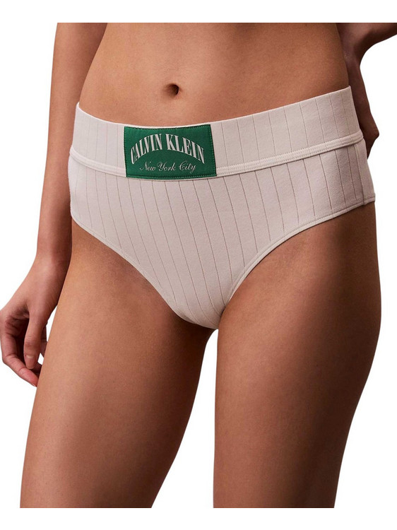 Calvin Klein Βαμβακερό Ψηλόμεσο Γυναικείο Slip Εκρού LV00QF8713-YAS