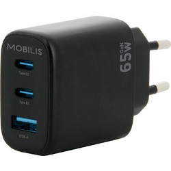Mobilis 001364 Φορτιστής χωρίς Καλώδιο με Θύρα USB-A & 2 Θύρες USB-C 65W
