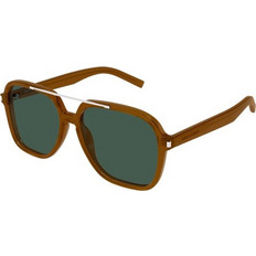 Saint Laurent SL545 004 Ανδρικά Γυαλιά Ηλίου Aviator Κοκάλινα Καφέ με Πράσινο Φακό