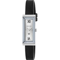 Gucci G-Frame Γυναικείο Ρολόι με Μαύρο Δερμάτινο Λουράκι YA127515