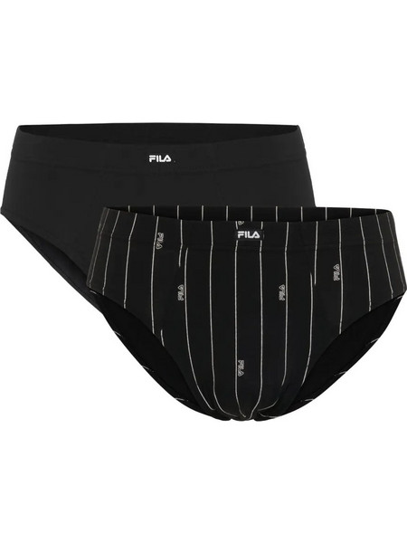 Fila Ανδρικά Σλιπ Βαμβακερά Μαύρα 2Pack FU5377-999