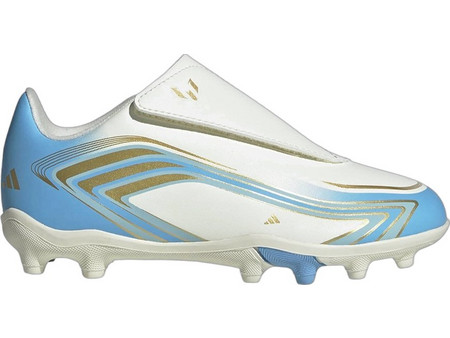 Adidas F50 Messi Club FG/MG KK1711 Παιδικά Ποδοσφαιρικά Παπούτσια με Τάπες Λευκά Γαλάζια