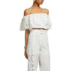 Lynne Γυναικείο Καλοκαιρινό Crop Top Λευκό 0055-0010005-02