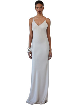 Mix & Match Luisa Maxi Καλοκαιρινό Φόρεμα για Γάμο / Βάπτιση Σατέν Εκρού SS2619
