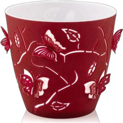Viosarp 3D Butterfly Γλάστρα Στρογγυλή Πλαστική Καφέ 17.5x16cm