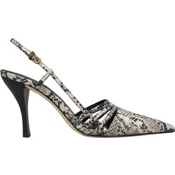 Michael Kors Haisley Γόβες Slingback Δερμάτινες με Τακούνι Στιλέτο Μαύρες Λευκές 40T5HSHP1E-270