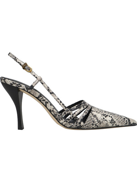 Michael Kors Haisley Γόβες Slingback Δερμάτινες με Τακούνι Στιλέτο Μαύρες Λευκές 40T5HSHP1E-270