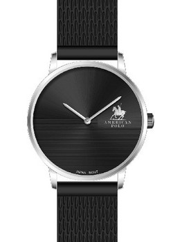 American Polo Eclipse Γυναικείο Ρολόι με Μαύρο Καουτσούκ Λουράκι APSSBK103G