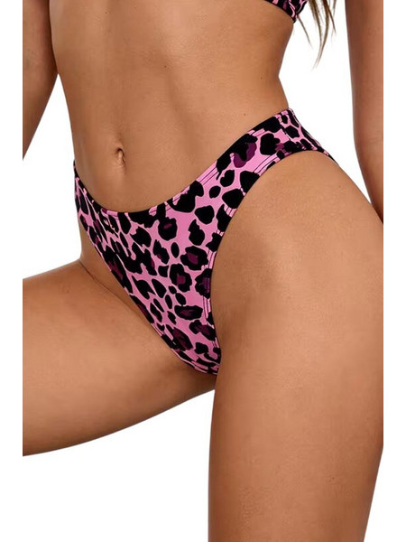AnnaMu Bikini String Animal Print Μαύρο Ροζ A-1184