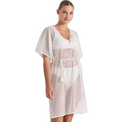Milena By Paris Γυναικείο Καφτάνι Παραλίας Κοντό Λευκό 40308