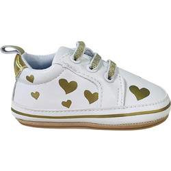 Childrenland Βρεφικά Sneakers Αγκαλιάς Άσπρο Χρυσό D4238