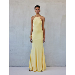 Mix & Match Natalie Maxi Καλοκαιρινό Φόρεμα για Γάμο / Βάπτιση Κίτρινο SS2618