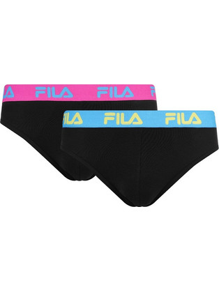 Fila Ανδρικά Σλιπ Βαμβακερά Μαύρα 2Pack FU5015-264