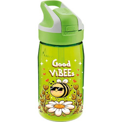 Laken Good Vibees Παιδικό Παγούρι Πλαστικό BPA Free με Καλαμάκι Πράσινο 450ml