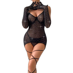 Kinksters Sexy Φόρεμα See Through Μαύρο 6928048534162