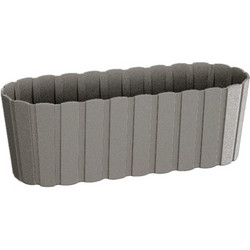 Prosperplast Γλάστρα Οβάλ Πλαστική Γκρι 38.3x14.4x13cm DDEC400-405U