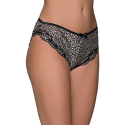 Milena By Paris Γυναικείο Slip με Δαντέλα Μαύρο Ασημί 8476