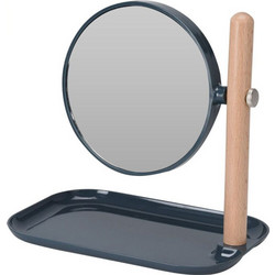 MRShome DF-0020001 Επιτραπέζιος Καθρέπτης Μακιγιάζ Μεγεθυντικός x3 με Αποθηκευτικό Χώρο Φ14x23cm