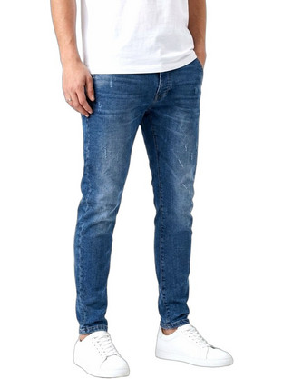 Back2Jeans Ανδρικό Τζιν Παντελόνι Κανονική Εφαρμογή Navy Μπλε T11