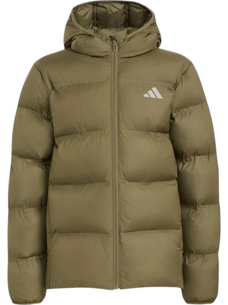 Adidas Παιδικό Μπουφάν Χειμωνιάτικο Puffer Αντιανεμικό Χακί KQ6188
