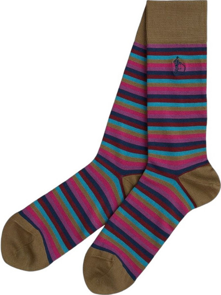 London Sock Co Camel Ανδρικές Κάλτσες Ψηλές Πολύχρωμες