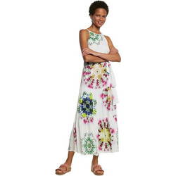 Desigual Midi Καλοκαιρινό Καθημερινό Φόρεμα Λευκό 1019821-31683