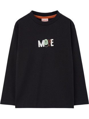 Boboli Παιδικό T-Shirt Μακρυμάνικο Μαύρο 694100-890