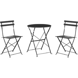 HomeMarkt Sophie Σετ Έπιπλα Κήπου Μεταλλικό 3τμχ Μαύρο HM21118.02