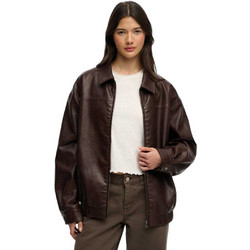 Superdry Γυναικείο Μπουφάν Χειμωνιάτικο Bomber Κοντό Σοκολατί W5012158A-L3O