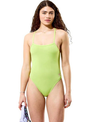 Speedo Solid V-Back 2.0 Αθλητικό Ολόσωμο Μαγιό Lime 8-004773008