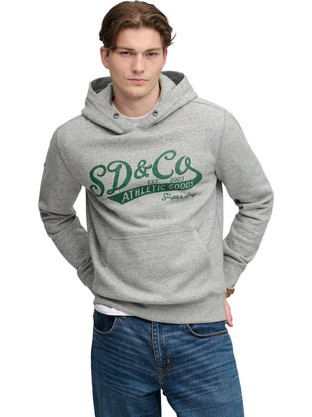 Superdry Vintage D1 Ανδρικό Αθλητικό Φούτερ με Κουκούλα Γκρι M2014566A-ZUC