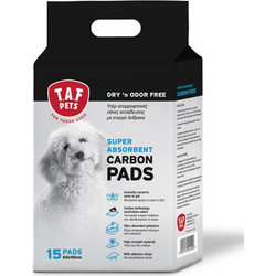 Taf Pets Επιδαπέδιες Πάνες Σκύλου με Αυτοκόλλητα & Ενεργό Άνθρακα 90x60cm 15τμχ