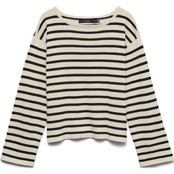Vero Moda Γυναικεία Πλεκτή Μπλούζα Εκρού Μαύρη 10347970