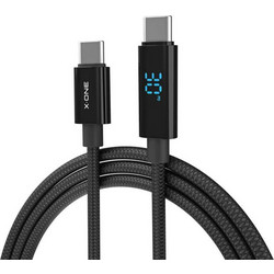X-ONE BoltLink Braided LED USB-C to USB-C 100W 1.5m Black 5903396469091