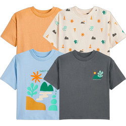 La Redoute Σετ Παιδικά T-Shirt Κοντομάνικα Μπεζ Πορτοκαλί Γαλάζιο Ανθρακί 351279838