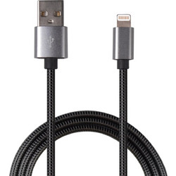 2GO 795810 Braided USB-A to Lightning Cable 1m Black