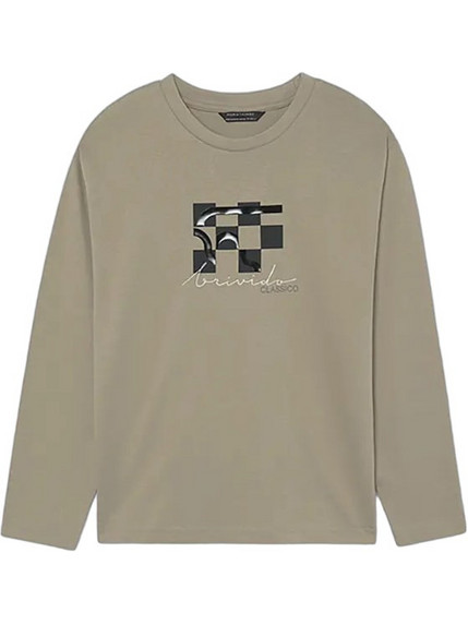 Mayoral Παιδικό T-Shirt Μακρυμάνικο Μπεζ 16-07048-051