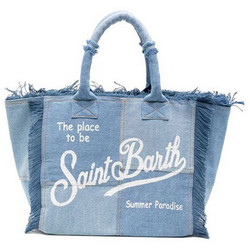 Mc2 Saint Barth Vanity Υφασμάτινη Τσάντα Θαλάσσης Ώμου Γαλάζια 30x40cm VANI001-00402L