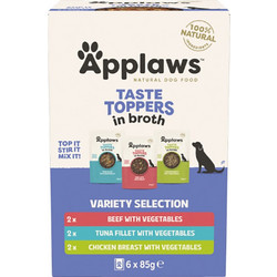 Applaws Taste Toppers Adult with Beef, Tuna & Chicken in Gravy 6x85gr
