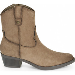 Refresh Γυναικεία Μποτάκια Cowgirl Suede Ταμπά με Χοντρό Χαμηλό Τακούνι 176144