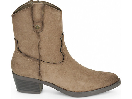 Refresh Γυναικεία Μποτάκια Cowgirl Suede Ταμπά με Χοντρό Χαμηλό Τακούνι 176144