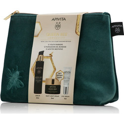 Apivita Queen Bee Longevity 12 Youth Markers Serum 30ml + Silky Light Cream 15ml + 5 Action Eye Serum 5ml