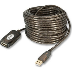 Lindy 42631 Καλώδιο Braided USB-A Male 2.0 to USB-A Female 20m Black